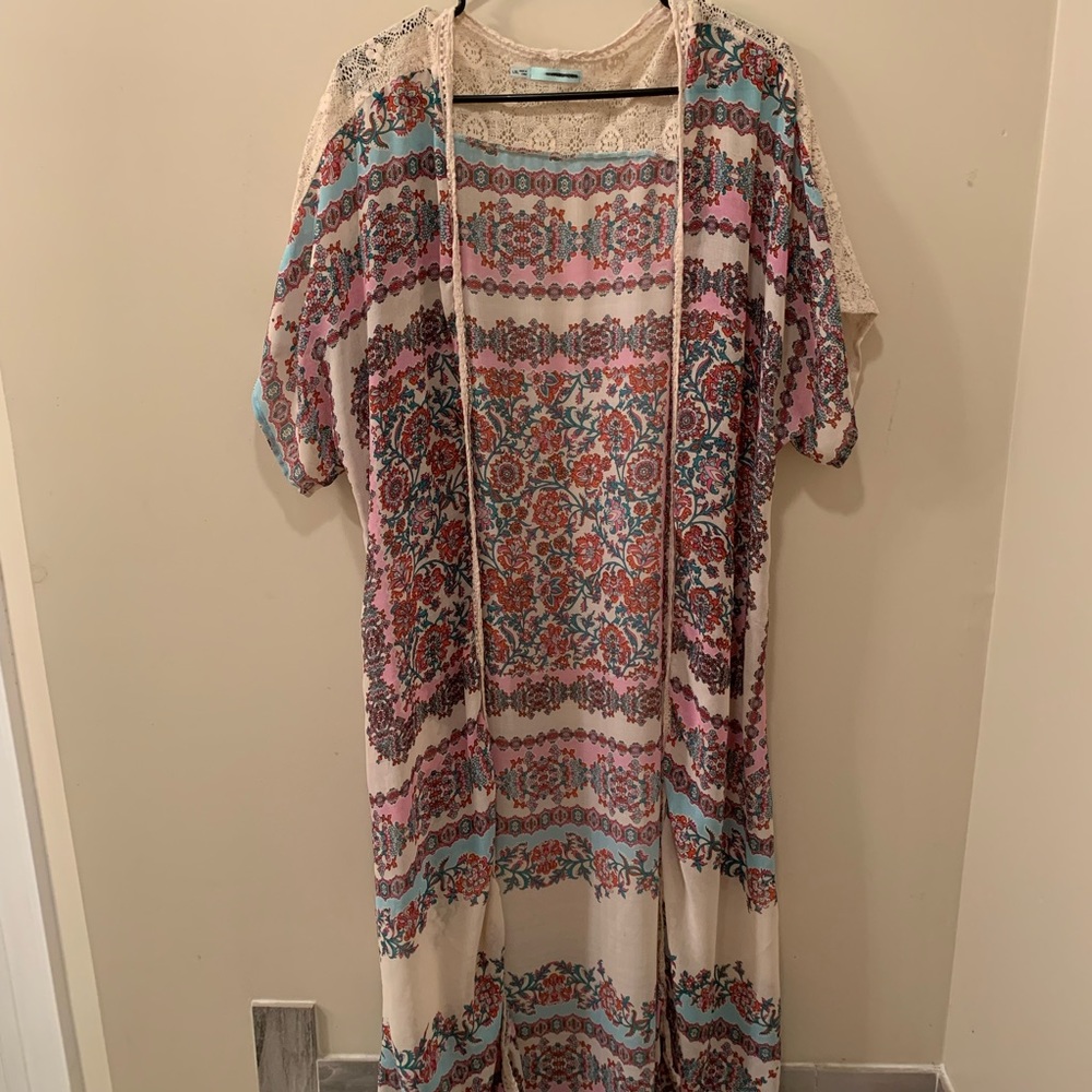 Boho crochet kimono